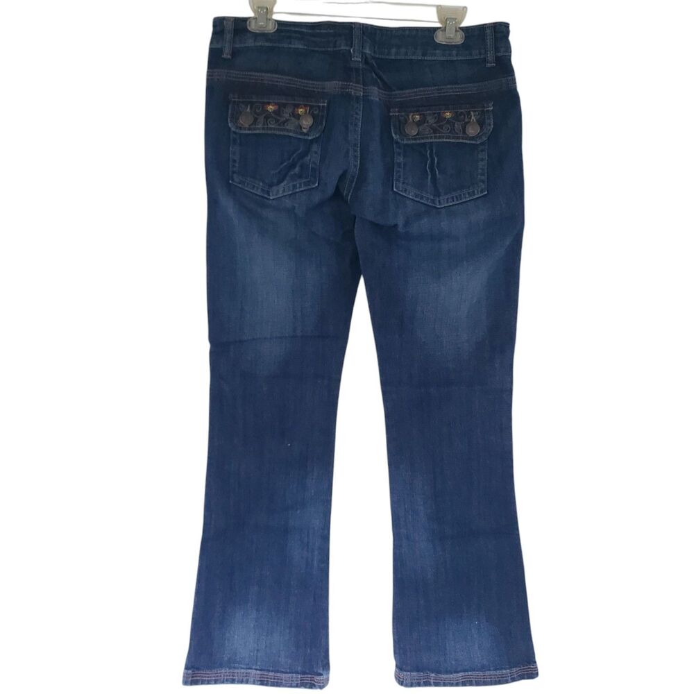 NWT Sz 11 Vtg Women Farlow Jeans Dark Wash Bootcut 5 Pocket Embroidered Jeans